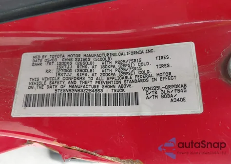 2003 Toyota Tacoma Prerunner V6 from USA, damaged, VIN 5TESN92N63Z254663